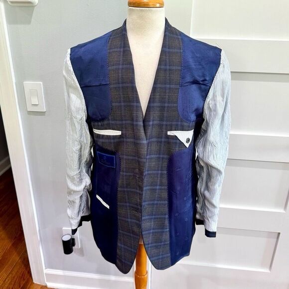 David Donahue CONNOR Check 2 Button Blazer. 42R - Picture 5 of 11
